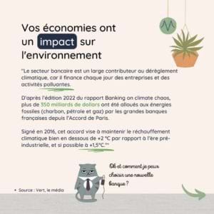 Vos économies ont un impact sur l'environnement