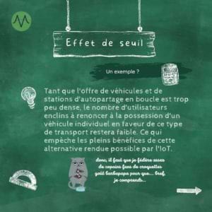 Tant que l'offre de véhicules et de stations d'autopartage en boucle est trop peu dense, le nombre d'utilisateurs enclins à renoncer à la possession d'un véhicule individuel en faveur de ce type de transport restera faible. Ce qui empêche les pleins bénéfices de cette alternative rendue possible par l'IoT.