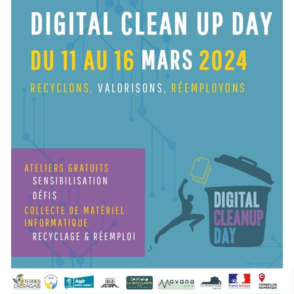 Digital clean up day, du 11 au 16 mars 2024
Recyclons, valorisons, réemployons