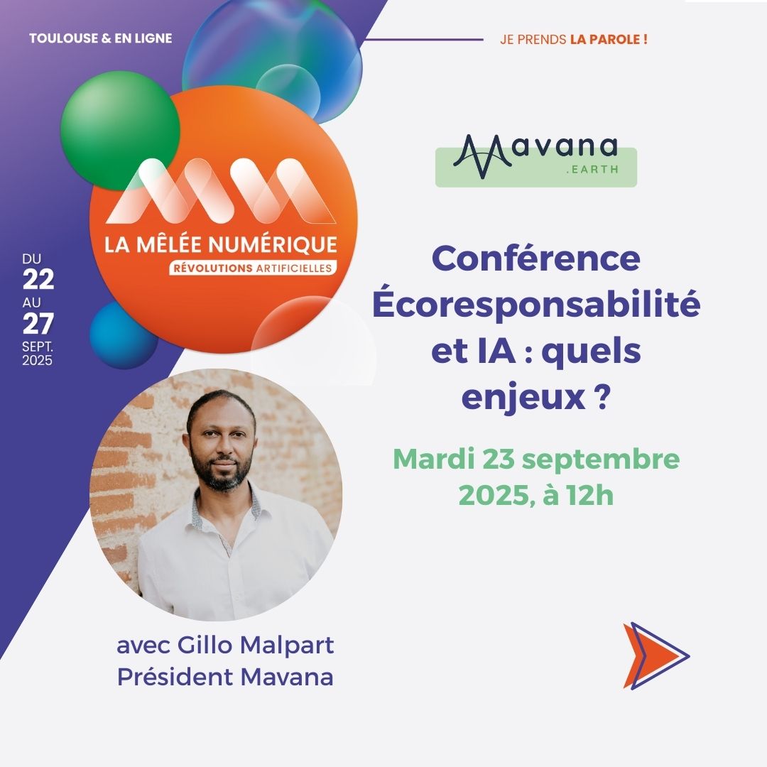 La mêlée numérique 2025 Conférence Gillo Malpart "Écoresponsabilité et IA : quels enjeux ?"