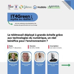 Webinaire IT4Green - Le télétravail déployé à grande échelle grâce aux technologies du numérique, un réel bénéfice pour l’environnement ?