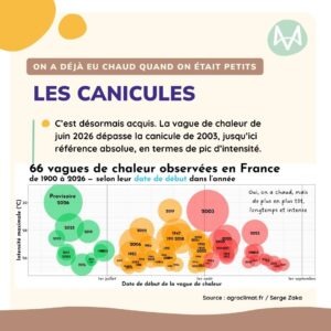 Les canicules C’est désormais acquis. La vague de chaleur de juin 2026 dépasse la canicule de 2003, jusqu’ici référence absolue, en termes de pic d’intensité.
