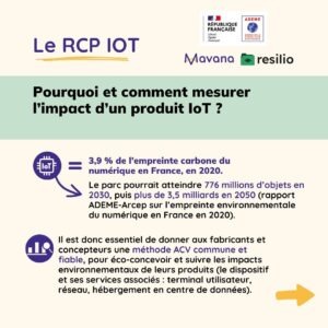 Pourquoi et comment mesurer l’impact d’un produit IoT ? Le parc pourrait atteindre 776 millions d’objets en 2030, puis plus de 3,5 milliards en 2050 (rapport ADEME-Arcep sur l’empreinte environnementale du numérique en France en 2020). Il est donc essentiel de donner aux fabricants et concepteurs une méthode ACV commune et fiable, pour éco-concevoir et suivre les impacts environnementaux de leurs produits (le dispositif et ses services associés : terminal utilisateur, réseau, hébergement en centre de données).
