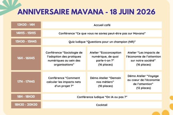 Programme journée Mavana 18 juin Toulouse